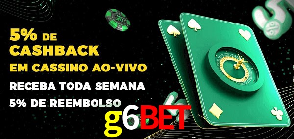 Promoções do cassino ao Vivo g6bet